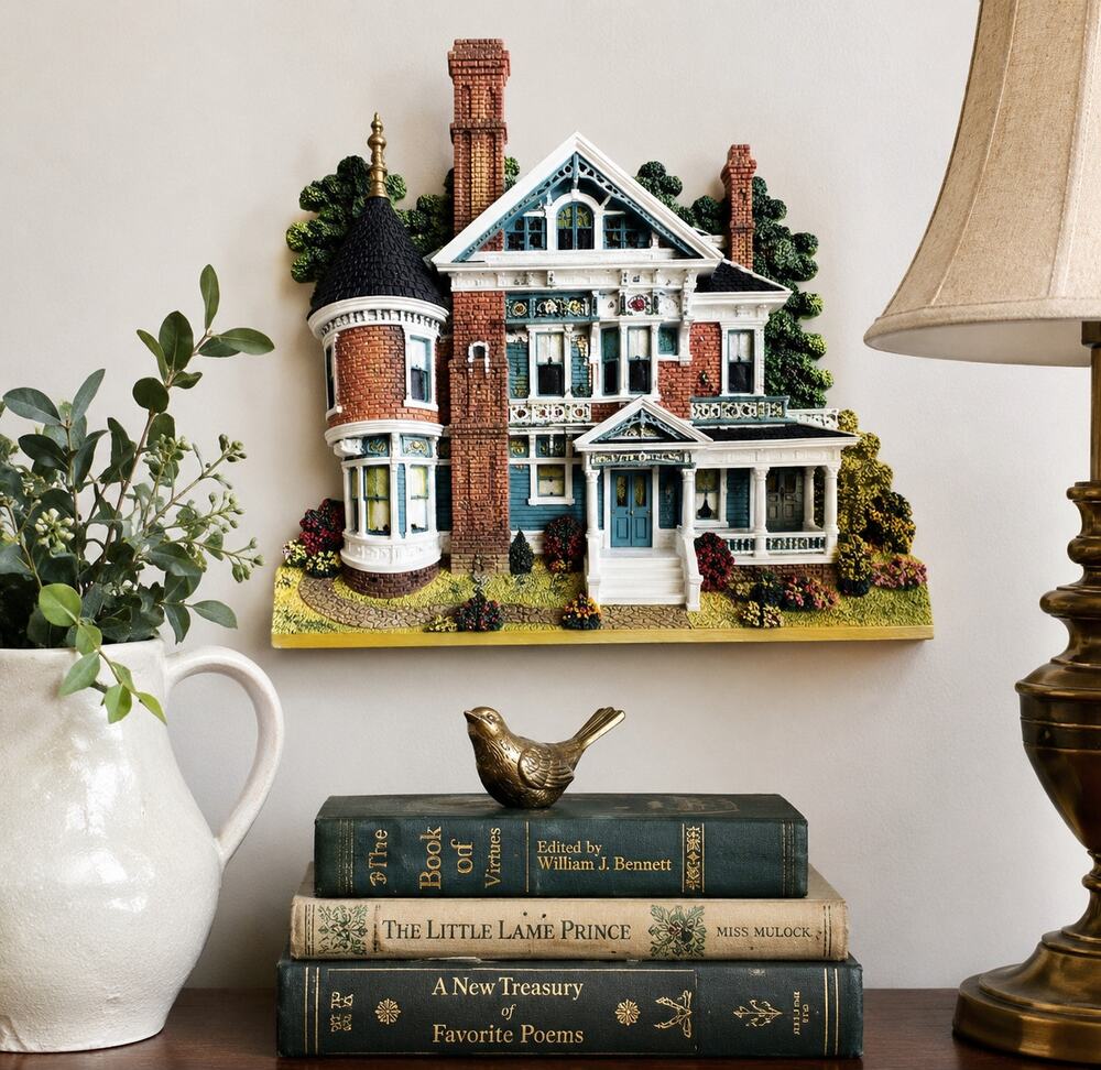 2001 Popular Victorian Queen Anne House Wall Plaque Architectural Decor